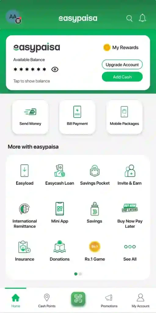 Earnings from Easypaisa Saving Account Activation